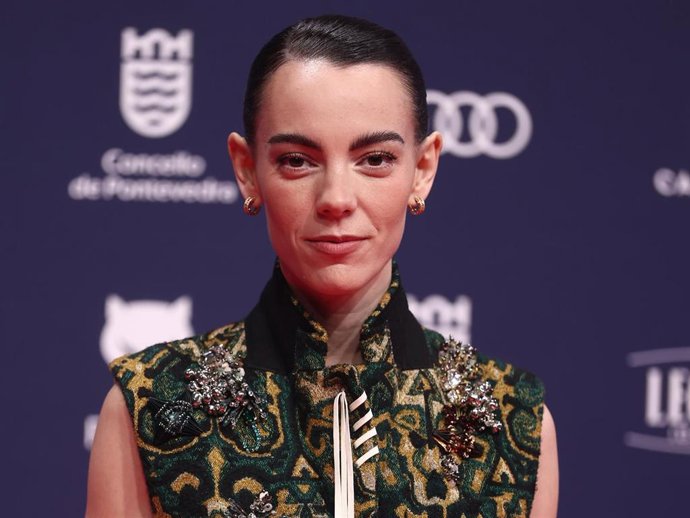 La actriz Vicky Luengo posa en la alfombra roja de los Premios Feroz 2026, en el Pazo da Cultura, a 24 de enero de 2026, en Pontevedra, Galicia (España).