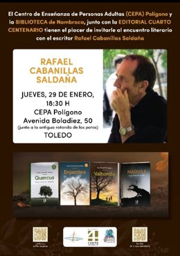 Cartel del encuentro con Rafael Cabanillas.