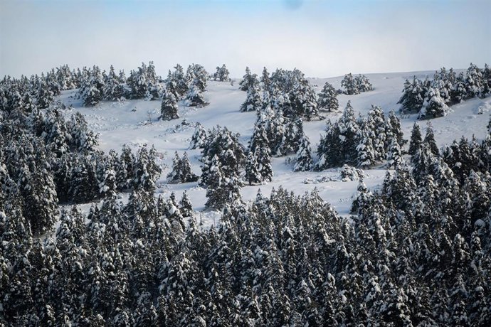 Puerto de montaña La Collada de Toses durante el temporal de nieve en Girona, a 28 de diciembre de 2025, en Girona, Catalunya (España). 
