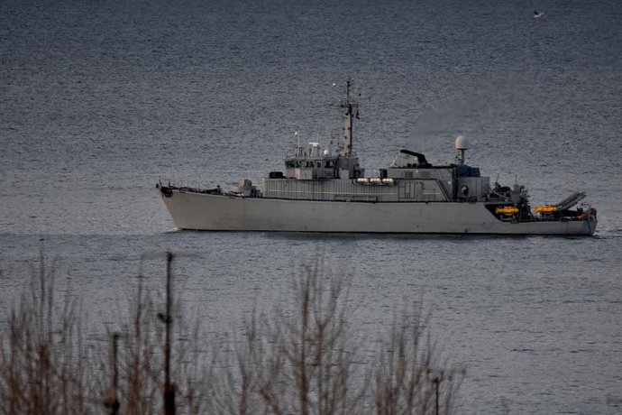 Archivo - January 21, 2025, Marseille, France: French navy ship seen at sea in Marseille.