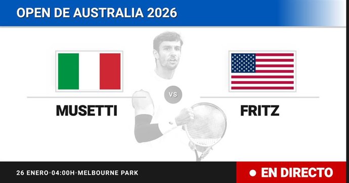 Lorenzo Musetti - Taylor Fritz: resumen y estadísticas del partido de Octavos de final de Australian Open ATP