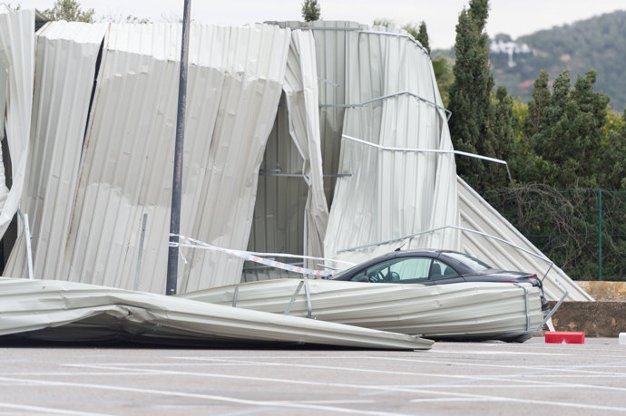 Imágenes de los efectos del temporal en Ibiza