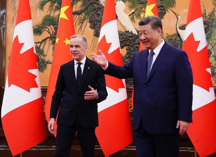 El primer ministro de Canadá, Mark Carney, se reúne con el presidente de China, Xi Jinping, en un recient viaje a Pekín.