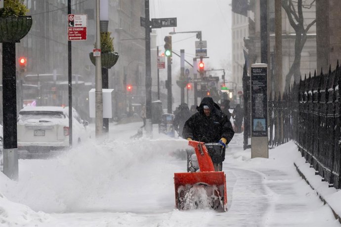 Imagen de archivo de una fuerte tormenta de nieve en Nueva York, EEUU.