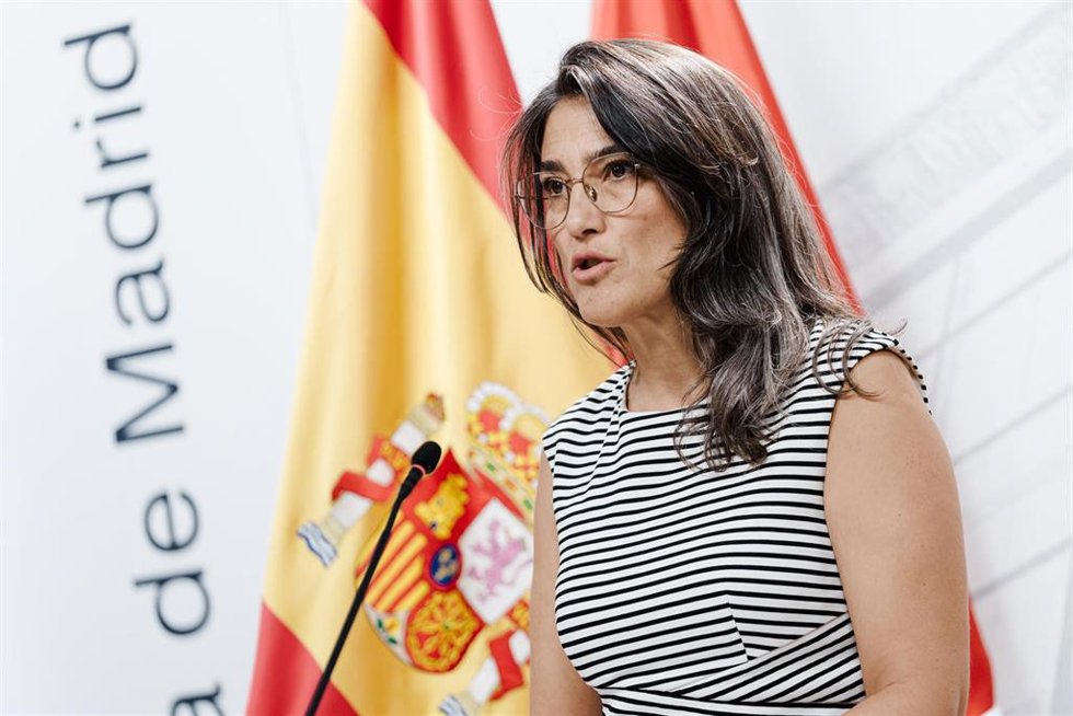 Archivo - La portavoz de Más Madrid en la Asamblea de Madrid, Manuela Bergerot, durante una rueda de prensa posterior a una reunión de la Junta de Portavoces