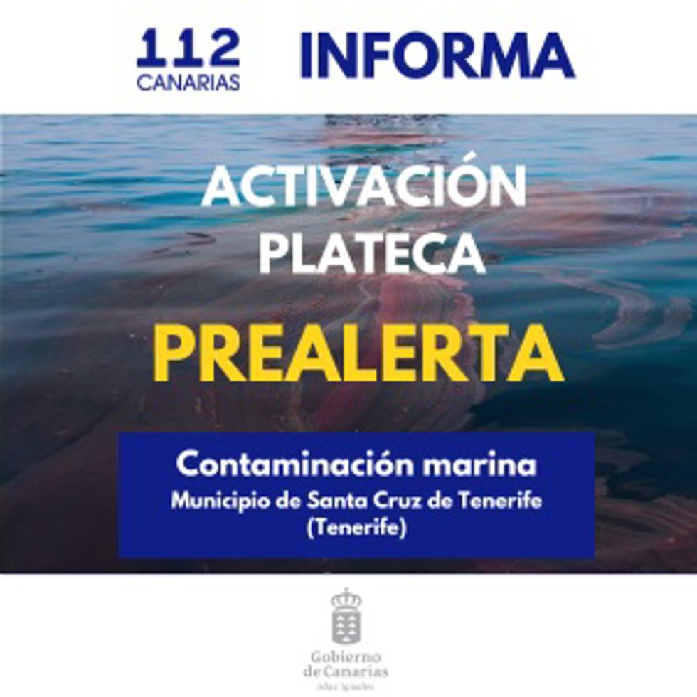 PLATECA en prealerta por contaminación marina en Santa Cruz de Tenerife