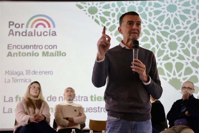 El coordinador de IU y candidato de Por Andalucía a la Presidencia de la Junta, Antonio Maíllo, en una imagen de archivo de un acto sectorial. 