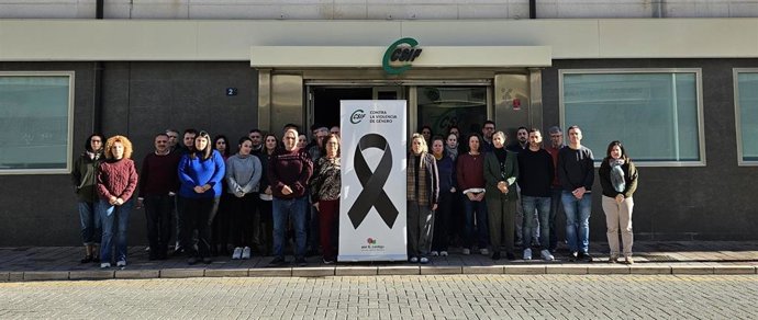 Concentración de CSIF en Málaga tras la confirmación del asesinato machista.