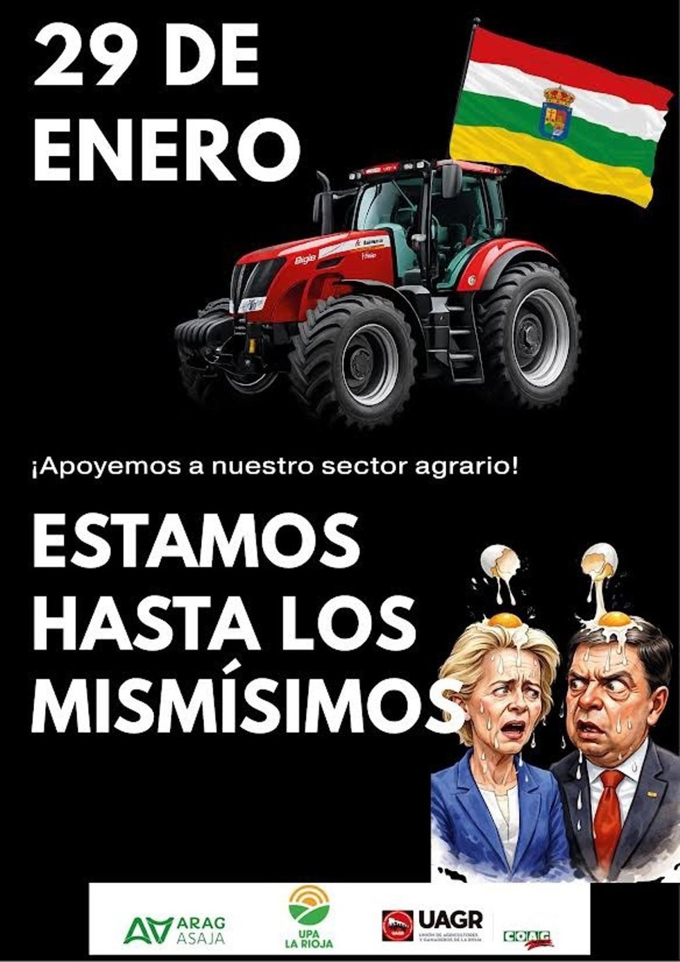 Las OPAS agrarias informan de los cortes y horarios de la movilización del próximo 29 de enero en La Rioja