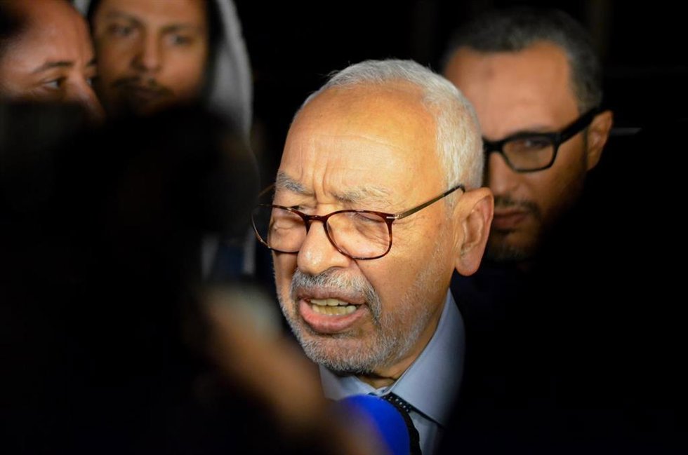 Archivo - El líder del partido islamista moderado de Túnez, Rachid Ghanuchi
