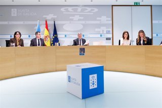 El titular del Gobierno gallego, Alfonso Rueda, preside la reunión del Consello de la Xunta.