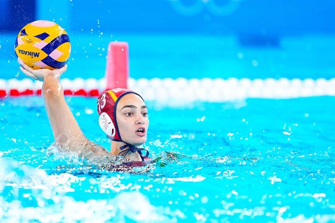 Archivo - Arquivo - Martina Terre, da Espanha, em ação durante a fase preliminar feminina da partida de pólo aquático entre Espanha e Grécia no Centro Aquático durante os Jogos Olímpicos de Paris 2024, em 31 de julho de 2024, em Paris, França.