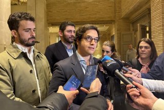 El diputado de Vox en el Congreso y portavoz nacional de Economía y Energía, José María Figaredo, en un acto en Zaragoza.