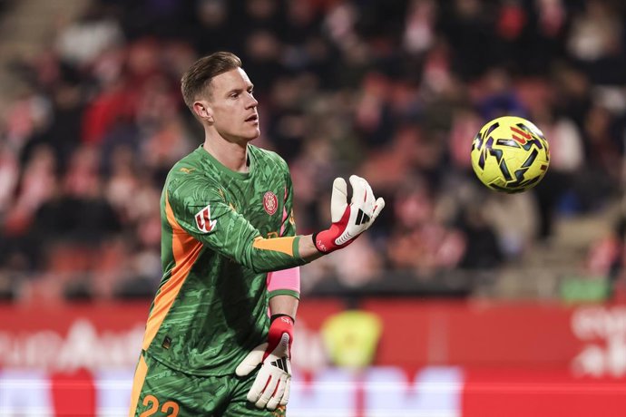 Marc-Andre ter Stegen of Girona FC in action during the Spanish league, LaLiga EA Sports, football match played between Girona FC and Getafe CF at Montilivi stadium on January 26, 2026 in Girona, Spain.
