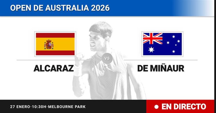 Carlos Alcaraz - Alex de Minaur: resumen y estadísticas del partido de Cuartos de final de Australian Open ATP