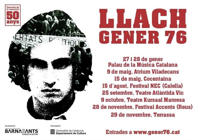 Cartell del concert 'Llach-Gener 76'