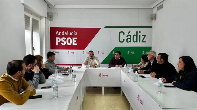 Javier Pizarro y Juan Cornejo en la Comisión Ejecutiva del PSOE de Cádiz.