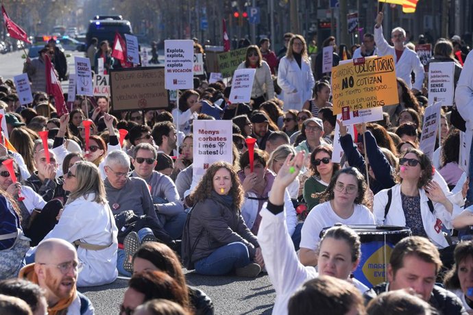 Manifestació de Metges de Catalunya