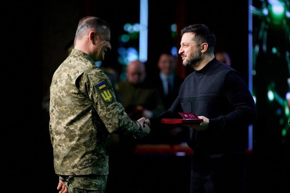 El presidente ucraniano, Volodimir Zelenski, en la presentación de una iniciativa de drones en Kiev.