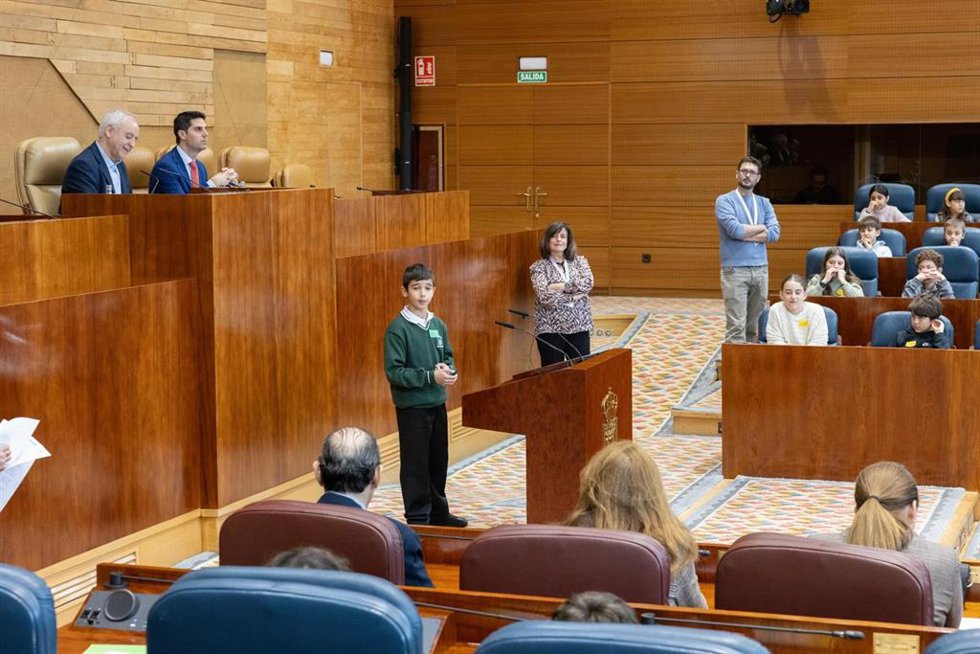 Alumnos de cuatro centros educativos madrileños debaten en el Pleno de la Asamblea como Diputados por un Día
