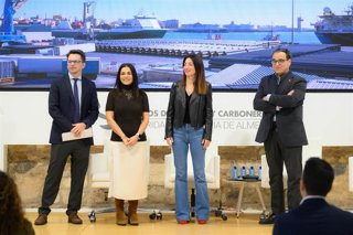 Los directores del estudio, Ignacio Amate y Almudena Guarnido, junto a la presidenta de la APA, Rosario Soto, y el rector de la UAL, José Joaquín Céspedes, durante la presentación del estudio.