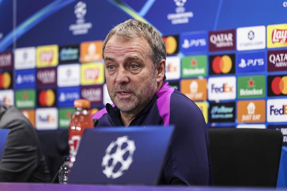 El entrenador del FC Barcelona, Hansi Flick, en rueda de prensa previa al partido de Champions contra el Copenhague