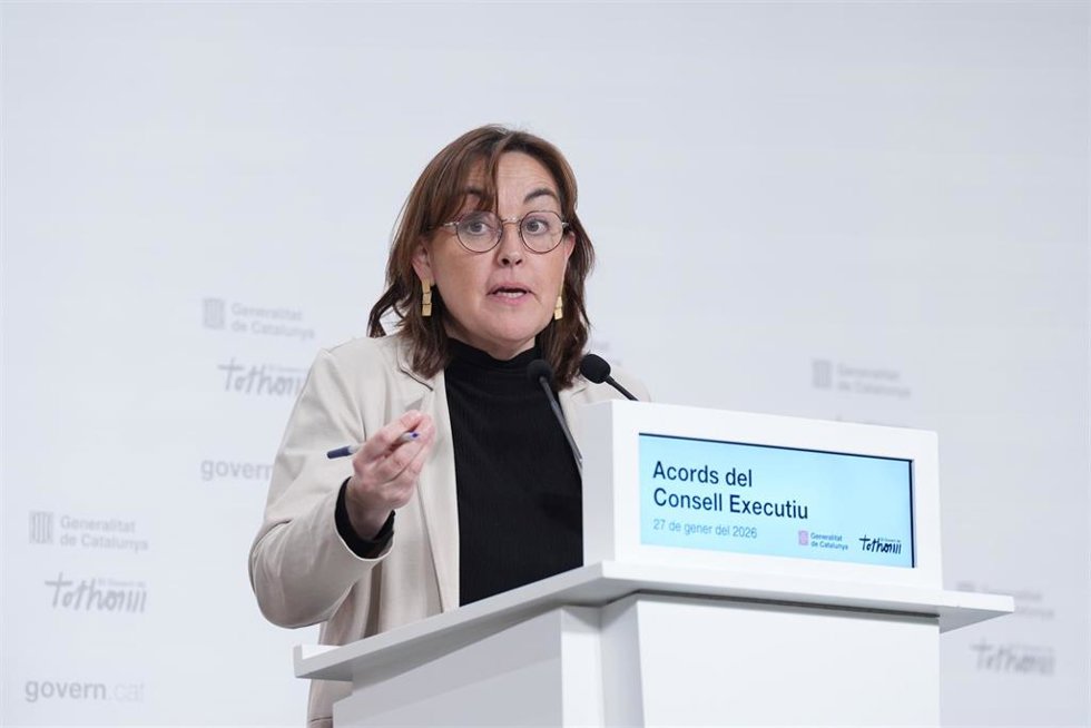 La portavoz del Govern, Sílvia Paneque, durante una rueda de prensa tras el Consell Executiu, en la Generalitat de Catalunya, a 27 de enero de 2026, en Barcelona, Catalunya (España).