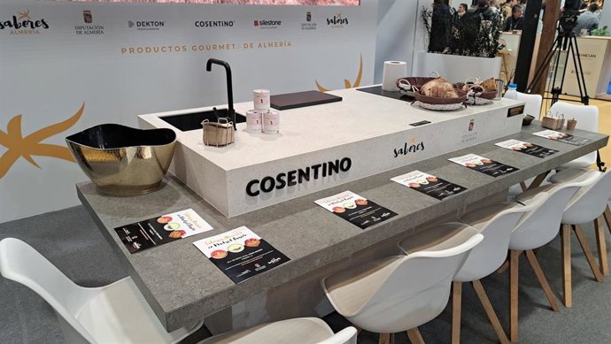 Una de las superficies de Silestone y Dekton de Cosentino presentes en Madrid Fusión, en el estand de 'Sabores de Almería'.