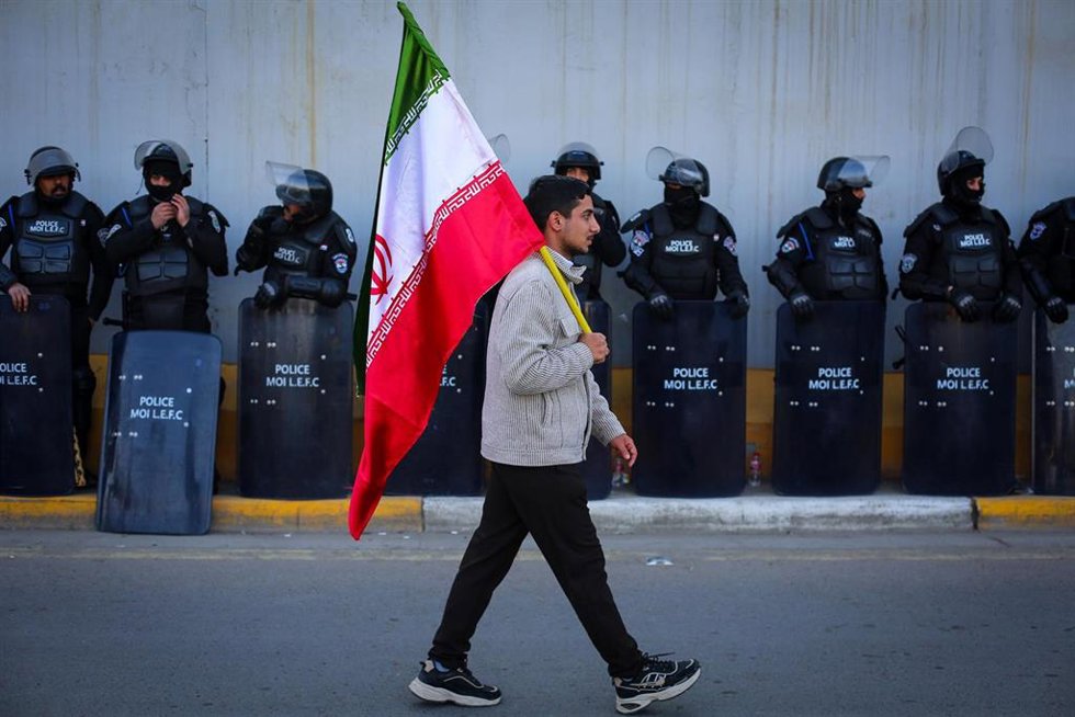 Una manfiestación proIrán en Bagdad.