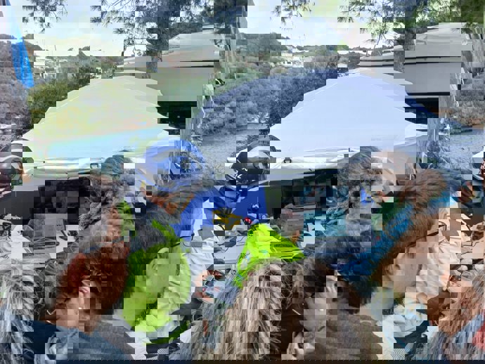 Servicios de emergencias desplegados en Es Castell. 