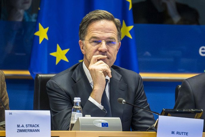 26 de janeiro de 2026, Bruxelas, Bélgica: O Secretário-Geral da OTAN, Mark Rutte, participa de uma troca de pontos de vista com membros do Parlamento Europeu em Bruxelas, Bélgica, em 26.01.2026, durante uma reunião conjunta da Comissão de Segurança e Defe