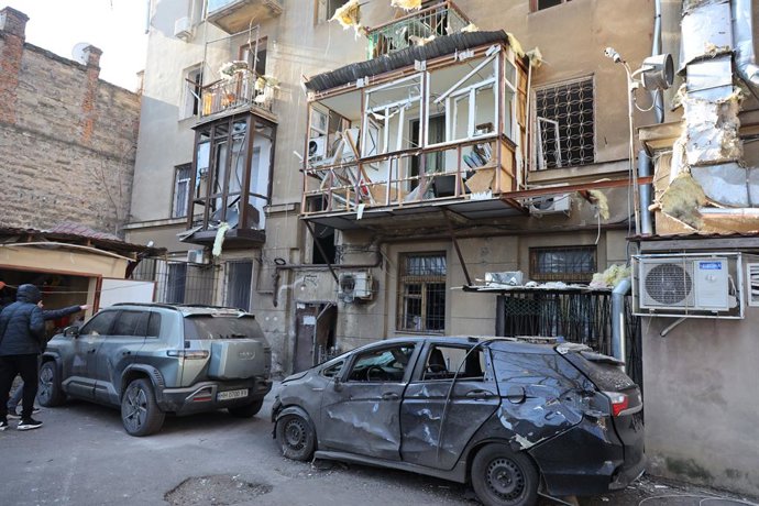 Arxiu - Edifici residencial danyat a Odesa a causa d'un atac rus
