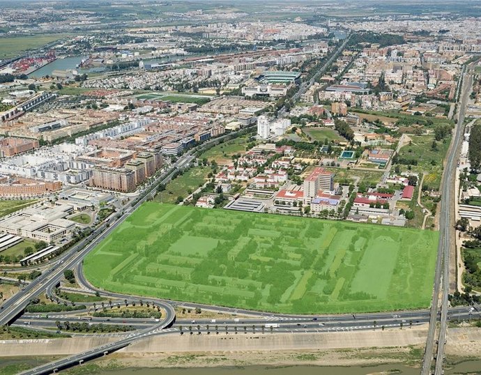 Vista aérea del Regimiento de Artillería de Sevilla