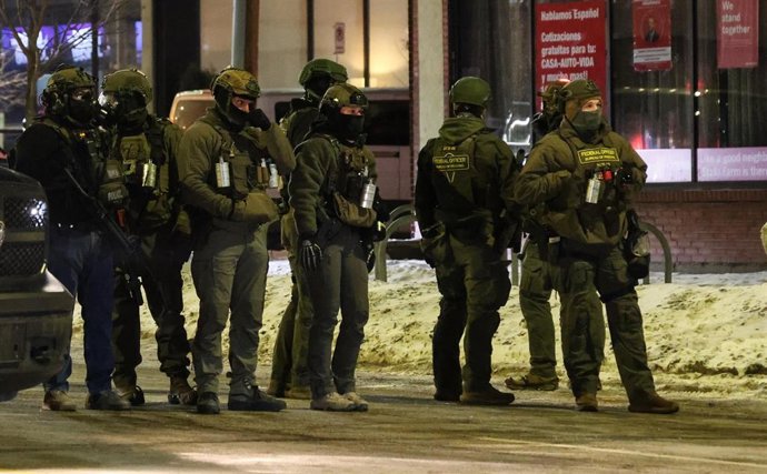 Agentes federales desplegados en el centro de Minneapolis, en Minnesota, Estados Unidos