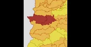 El 112 de Extremadura eleva a roja la alerta por vientos en la Meseta cacereña, Villuercas y Montánchez