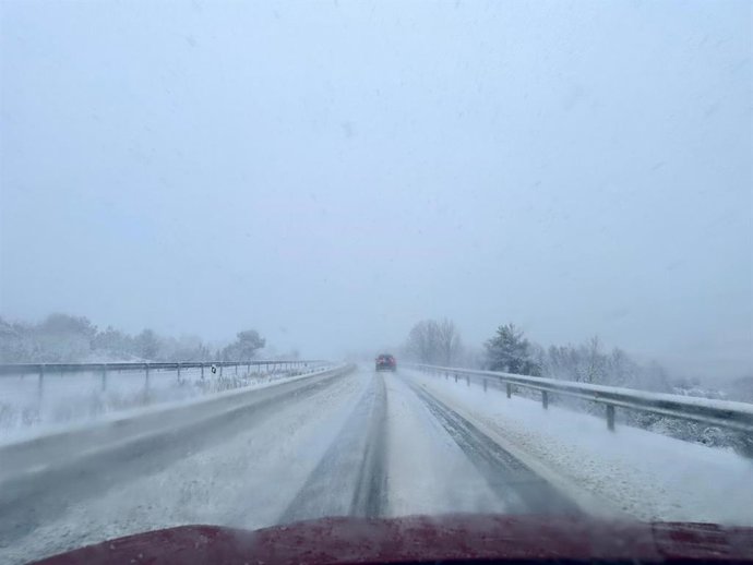 Circulación en la AP-66 en la mañana de este miércoles