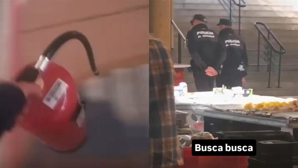 Imágenes difundidas por el Ayuntamiento de El Campello (Alicante) sobre el vídeo que el joven sancionado colgó en redes sociales