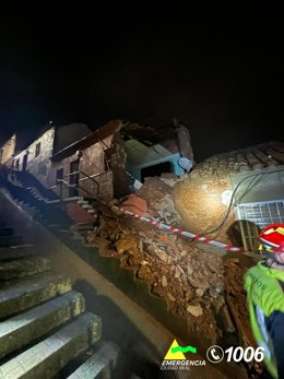 Derrumbe de dos viviendas en Puertollano.