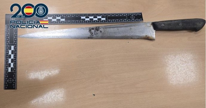 Imagen del cuchillo incautado.