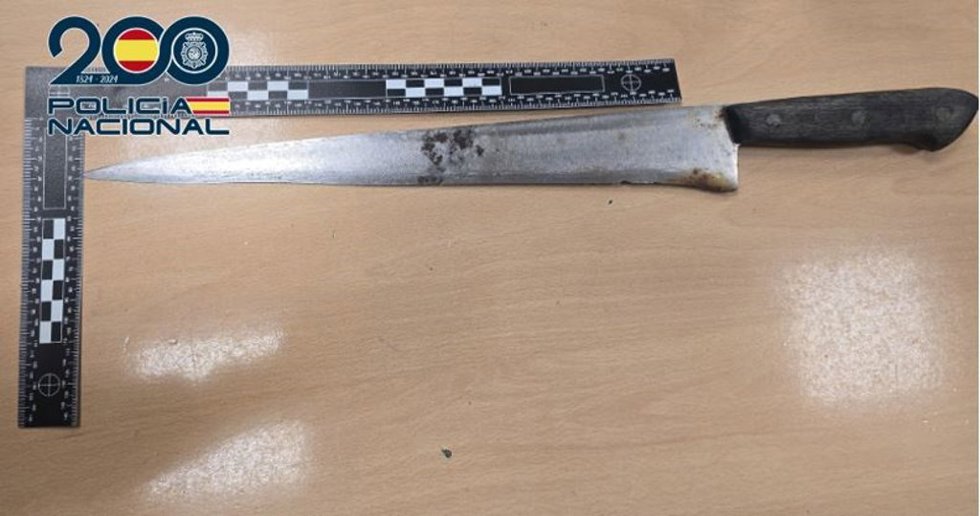 Imagen del cuchillo incautado.