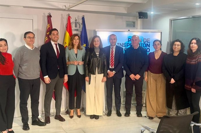 La consejera de Empresa, Empleo y Economía Social, Marisa López Aragón, durante la rueda de prensa para explicar el Plan de Inspección de 2026