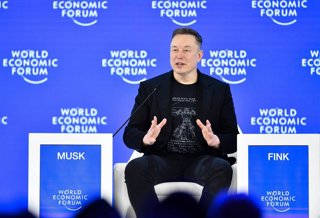 El empresario estadounidense Elon Musk en el marco del Foro Mundial Económico celebrado en Davos.