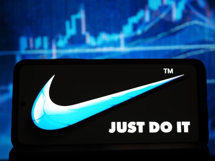 January 14, 2026, Germany: In this photo illustration, Nike, Inc. logo seen displayed on a smartphone.