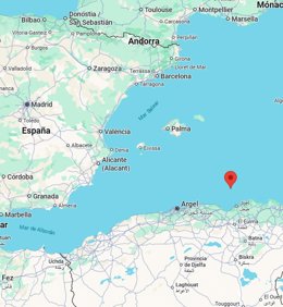 Mapa del punt on ha sigut localitzat el tripulant del veler desaparegut des del 15 de gener