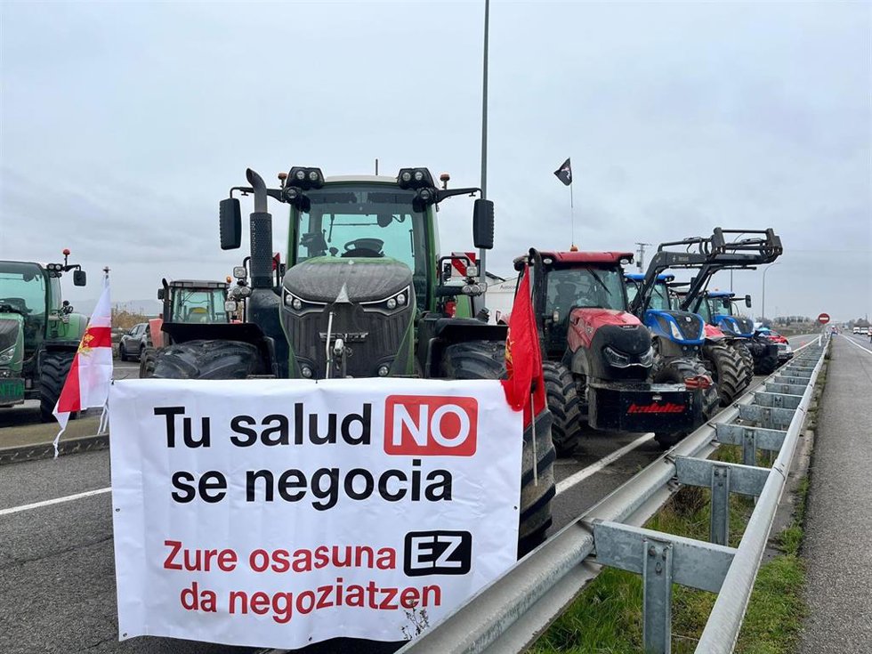 Imagen de la movilización convocada en defensa del sector primario y en contra del acuerdo de Mercosur