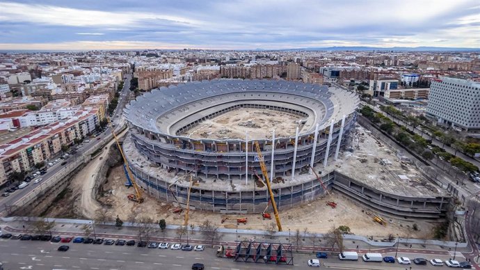 El Nou Mestalla avança "a bon ritme" i conforme als terminis previstos.