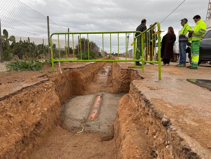 Obras de ejecución de la red de saneamiento en la pedanía de La Grajuela