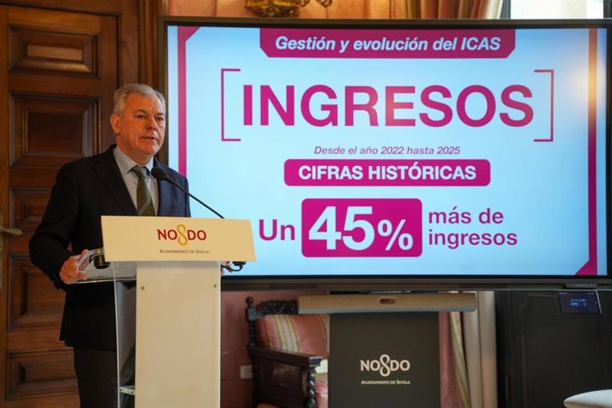 El alcalde de Sevilla, José Luis Sanz, presenta los datos del ICAS.
