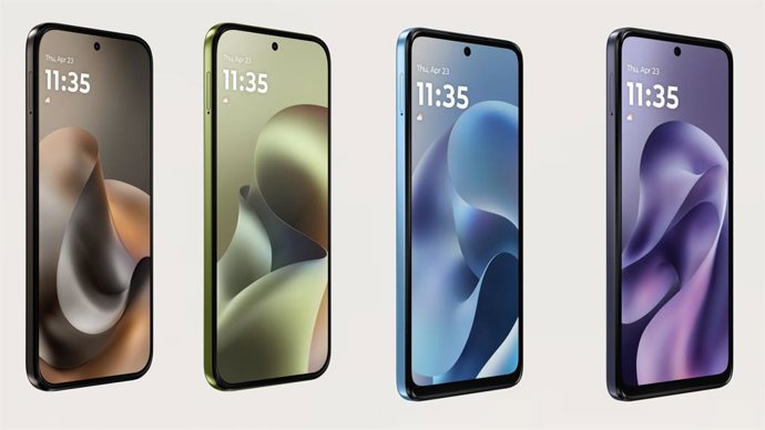 Os novos modelos g77, g67, g17 e g17 Pro da Motorola.