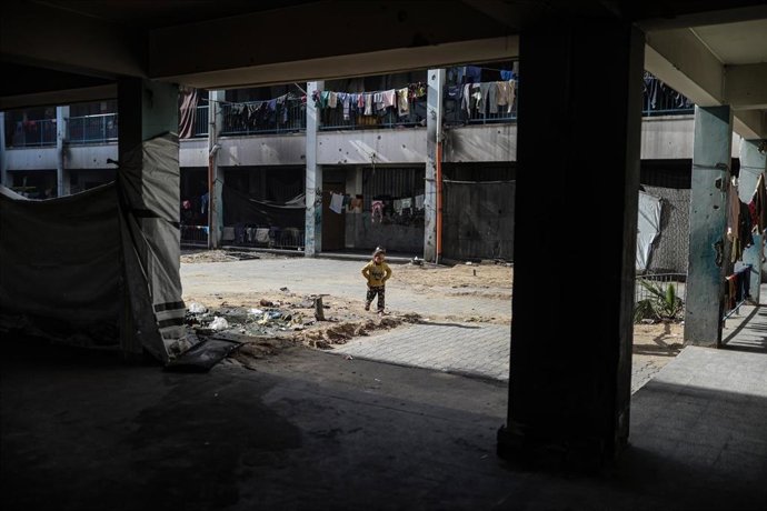 Palestinos desplazados en la Franja de Gaza